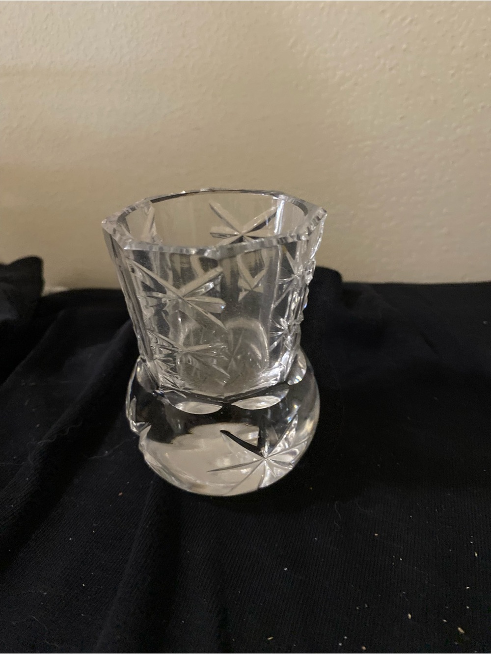 Source Unknown Clear Cut Crystal Votive Holder